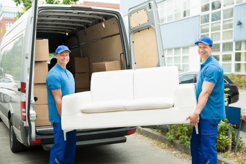 Removal van and moving crew servicing a local Collierswood home move