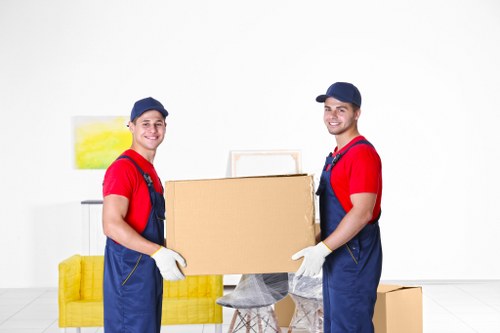 Business relocation planning materials and moving boxes for a Collierswood office