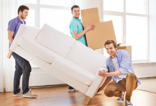 Charity donation items and recycling streams arranged for sustainable reuse