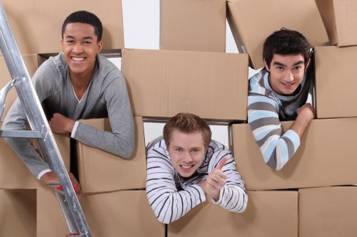Removals van service operating in Colliers Wood residential area