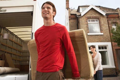 Packed boxes and furniture prepared for removals in Collierswood